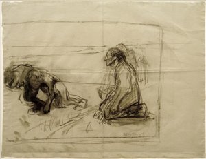 K.Kollwitz, Étude pour Laboureur (Laboureur avec femme agenouillée) - Käthe Kollwitz