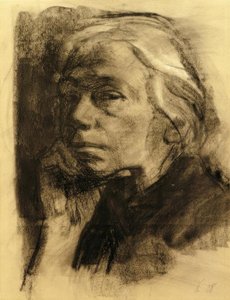 Autoportrait en trois-quarts profil vers la gauche - Käthe Kollwitz