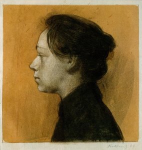 Autoportrait de profil vers la gauche II - Käthe Kollwitz