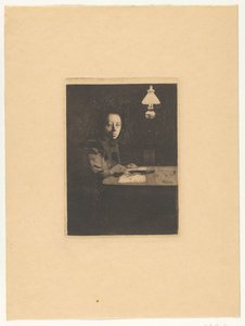 Autoportrait à table - Käthe Kollwitz