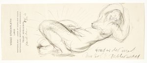 Fille nue allongée avec les mains sous la nuque - Kai Nielsen