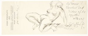 Jeune fille nue assise, appuyée sur les touches d