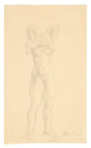 Fille debout, tirant sa chemise par-dessus sa tête - Kai Nielsen
