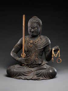 Fudō Myōō, début du XIIIe siècle (laque et or avec cristal)