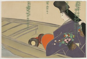 Fleurs de Cent Mondes (Momoyogusa) : Asazuma dans son Bateau - Kamisaka Sekka