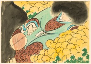 Fleurs de Cent Mondes (Momoyogusa) : Garçon chrysanthème (Kikujidō) - Kamisaka Sekka