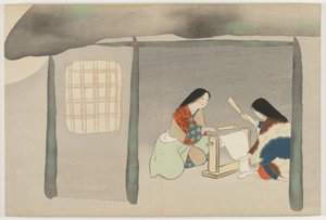 Fleurs de cent mondes : Battage de soie - Kamisaka Sekka