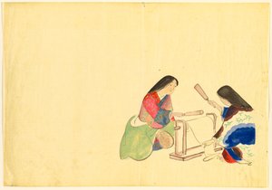 Fleurs de Cent Mondes (Momoyogusa) : Battage de la soie (Uchiginu) - Kamisaka Sekka