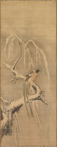 Oiseau chinois sur une branche enneigée - Kanō Tan’yū