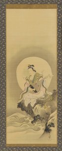 Benten Sarasvati assise sur un rocher, période Edo, milieu du XVIIe-début du XVIIIe siècle - Kanô Yôboku Tsunenobu