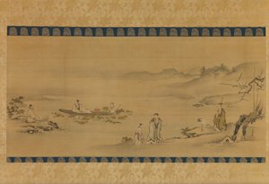 Quatre admirateurs, fin XVIIe-début XVIIIe siècle - Kanô Yôboku Tsunenobu