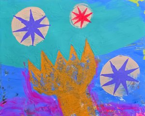 Couronne et étoiles abstraites
