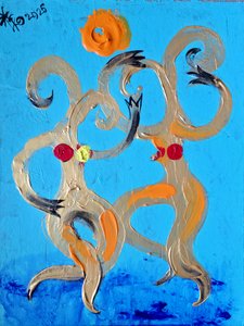 Des personnages dansant joyeusement - Kanat Ibragimov