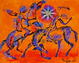 Cavaliers abstraits et colorés - Kanat Ibragimov