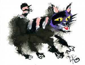 Chat noir fantaisiste - Kanat Ibragimov