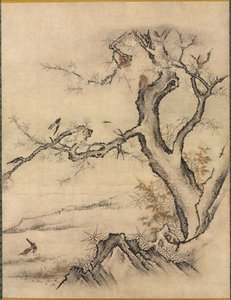 Fleurs et oiseaux dans un paysage printanier, 1500s