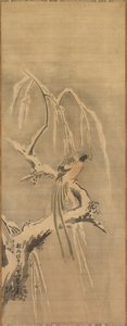 Oiseau Chinois sur une Branche Enneigée, 17ème siècle - Kanō Tan’yū