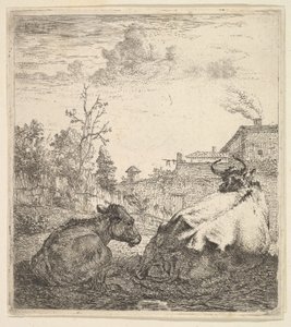 La vache et le veau - Karel Du Jardin