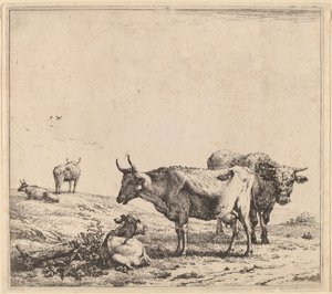 Vache, taureau et veau