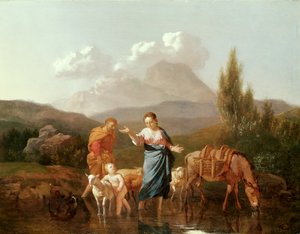 Sainte famille au ruisseau - Karel Dujardin