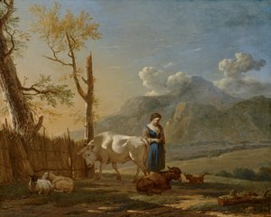 Paysage avec une bergère - Karel Dujardin