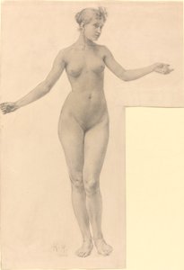 Nu féminin avec bras étendus