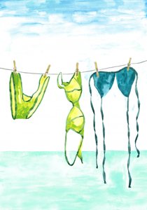 Séchage des maillots de bain d