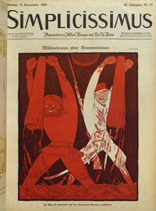 Militarisme ou communisme, illustration de la couverture de "Simplicissimus".