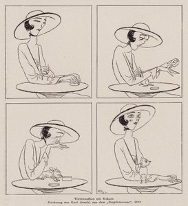 Femme prenant de la cocaïne (litho) - Karl Arnold