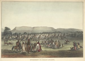 Campement des Indiens Piekann, pub. 1842 - Karl Bodmer