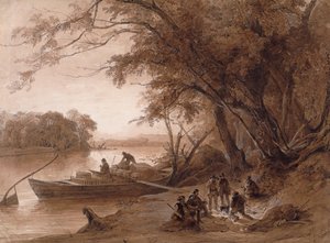 Campement des voyageurs sur le Missouri - Karl Bodmer
