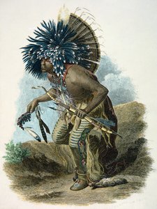 Homme-médecine de la tribu Mandan en costume de la Danse du Chien - Karl Bodmer
