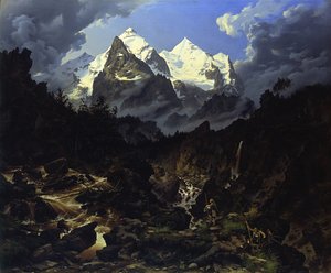 Le Wetterhorn, 1830 - Karl Eduard Biermann