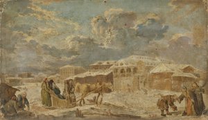 Place de la ville en hiver, seconde moitié du 18e siècle - Karl Friedrich Knappe