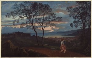 Vue de Trieste depuis une hauteur au crépuscule - Karl Friedrich Schinkel