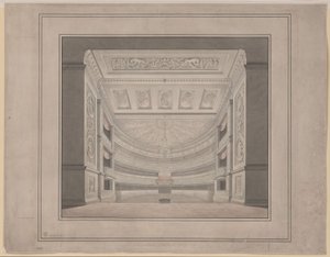 Berlin. Schauspielhaus sur le Gendarmenmarkt, auditorium - Karl Friedrich Schinkel