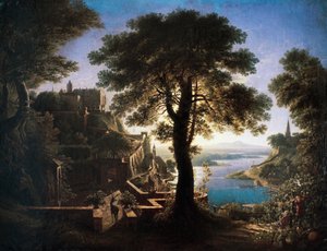 Château au bord de la rivière - Karl Friedrich Schinkel