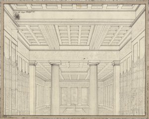 Didon. Opéra de Bernhard Klein. Projet pour le 3e décor. Chambre dans le palais - Karl Friedrich Schinkel