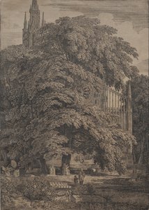Église gothique parmi les chênes - Karl Friedrich Schinkel