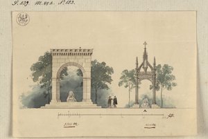 Lützen. Projet de monument au roi Gustave II Adolphe de Suède sous la forme d