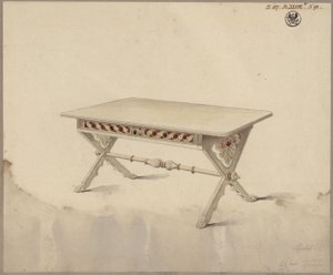 Potsdam. Château de Babelsberg (?). Projet pour une table inclinée - Karl Friedrich Schinkel