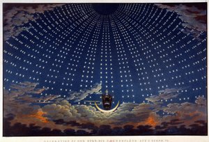 Scénographie pour La Flûte enchantée, opéra de Wolfgang Amadeus Mozart, réalisée par Karl Schinkel