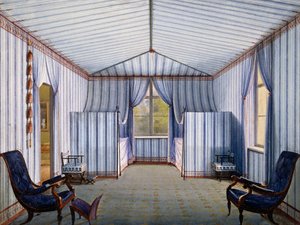 Salle de tente au palais de Charlottenhof, après 1830 (aquarelle par Karl Friedrich Schinkel)