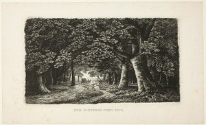 Chemin forestier avec une calèche - Karl Friedrich Schinkel