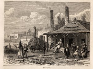Une usine de sucre de la Rivière du Rempart, à Maurice, dessin par Karl Girardet (1813-1871), pour illustrer le séjour d