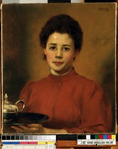 Jeune femme en rouge