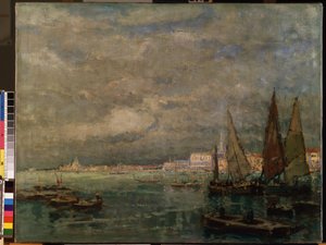 Vue de voiliers dans la lagune de Venise (Peinture de Karl Hagemeister) - Karl Hagemeister