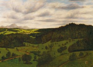Paysage de Haute-Bavière près de Schliersee avec le Wendelstein