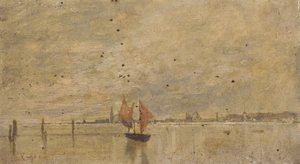 Pièce de mer : Venise (huile sur toile sur carton)