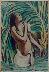 Jeune fille indienne se baignant - Karl Hofer